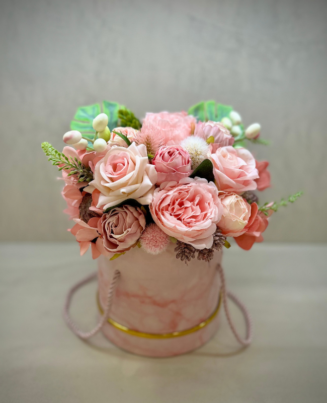 Flower Box Rose Marbre